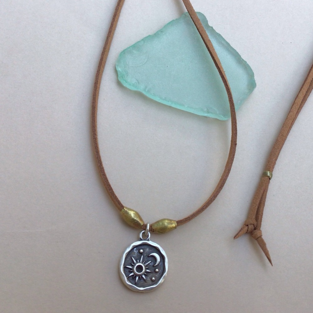Suede Cord Sundance Charm Necklace - Picture 12 of 12